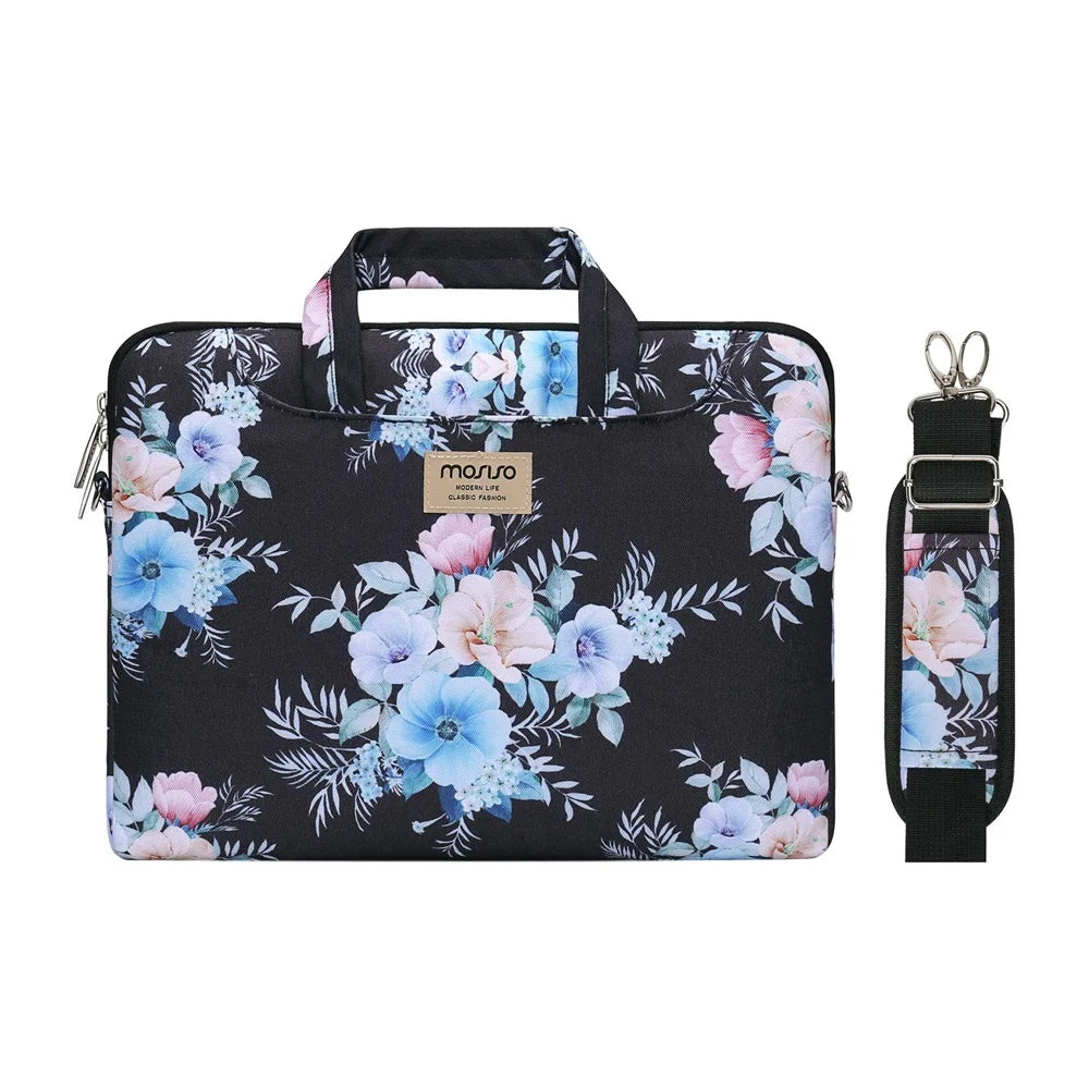 Premium Laptop Shoulder Bag - Water-Resistant Canvas Briefcase