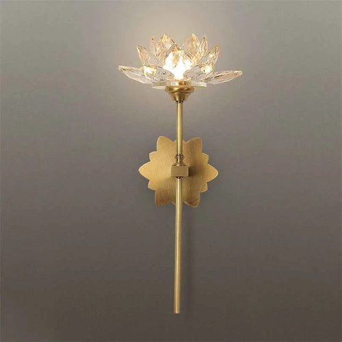 Elegant Crystal Wall Lamp - Lotus Shape LED Mirror Light