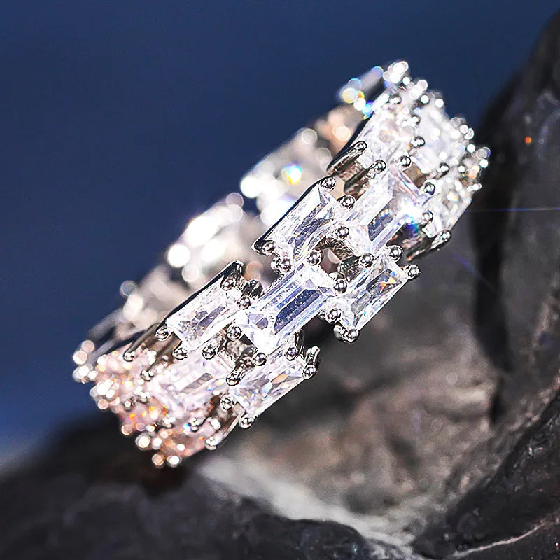 Emerald Cut Diamond Ring - Premium D Color White Gold