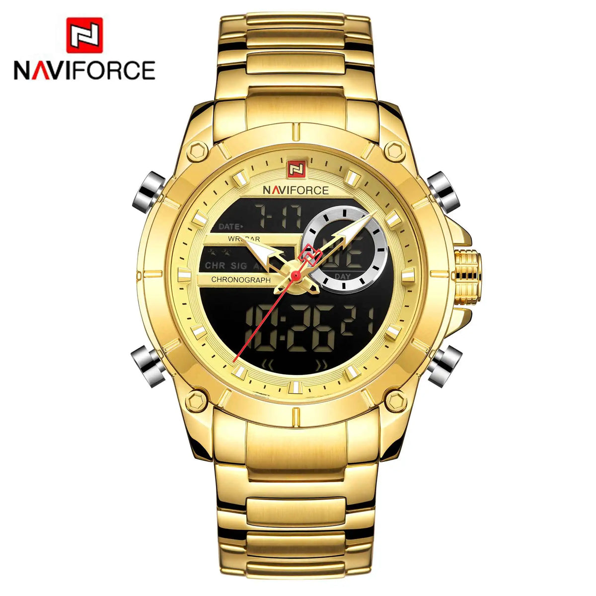 Luxury Men's Quartz Watch - Waterproof Steel Dual Display