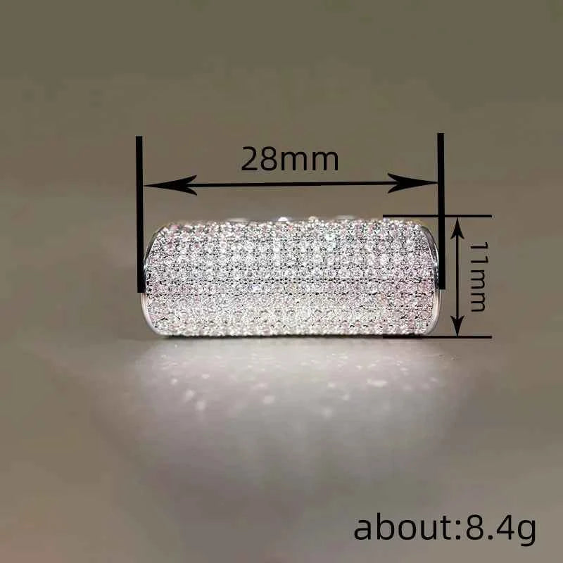 Dj091 Geometric Cocktail Ring Women's Lab Created Rhinestone Micro Pave Party Fashion Ring