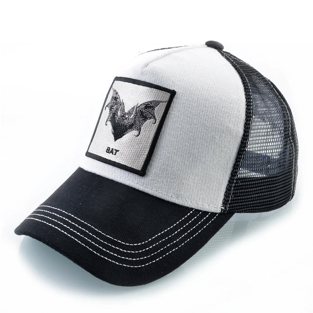 Bat Embroidery Baseball Cap - Premium Snapback Trucker Hat