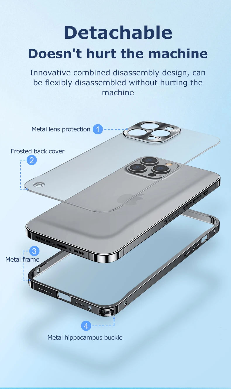 Premium Magnetic Aluminum iPhone Case - Full Protection