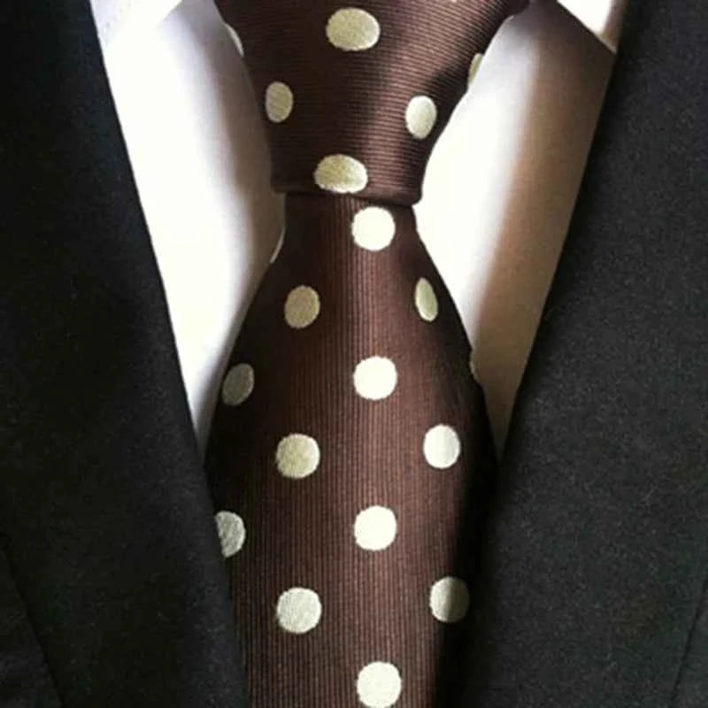 New Design Fashion Necktie Orange White Blue Polka Dot Ties for Man Business Wedding Formal NeckTie 8cm Silk Dress Gift Gravata