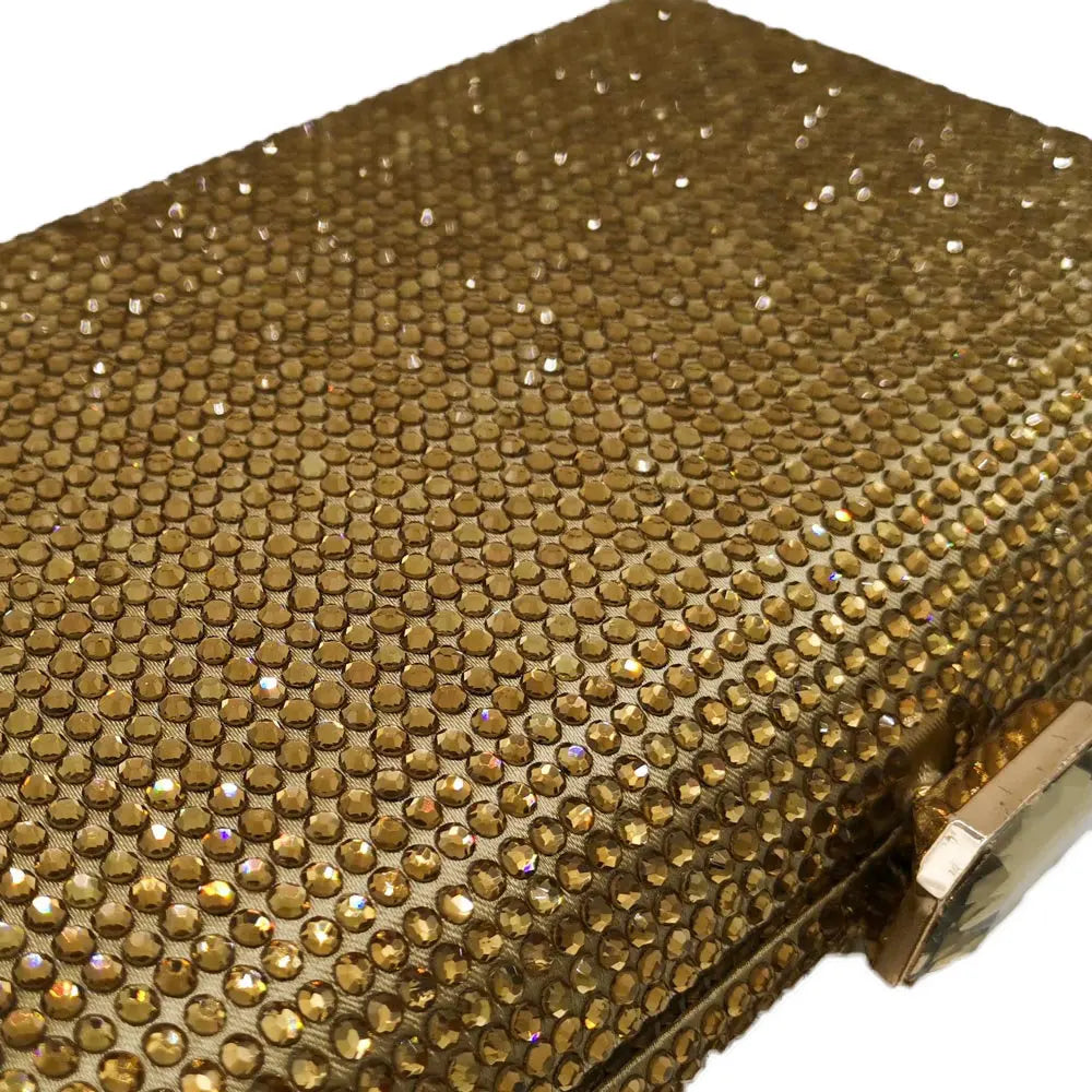 Elegant Crystal Evening Clutch - Luxury Rhinestone Box Handbag