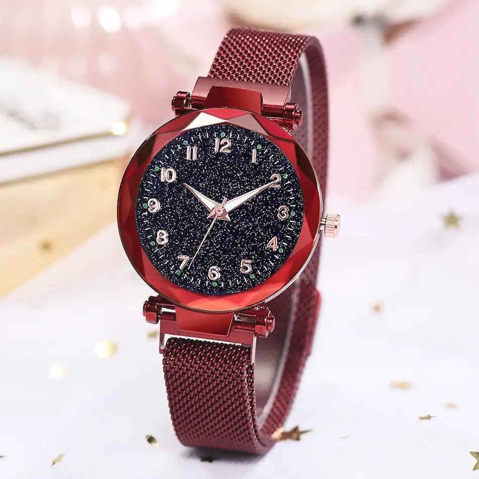 Elegant Magnetic Starry Sky Watch - Women's Quartz Wristwatch