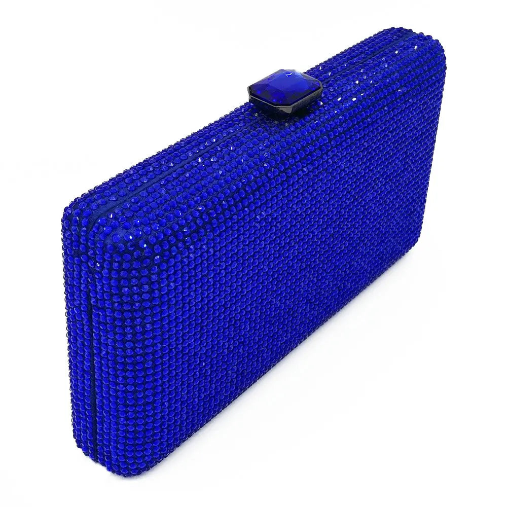 Elegant Crystal Evening Clutch - Luxury Rhinestone Box Handbag