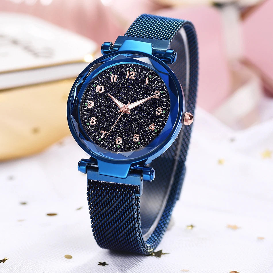 Elegant Magnetic Starry Sky Watch - Women's Quartz Wristwatch
