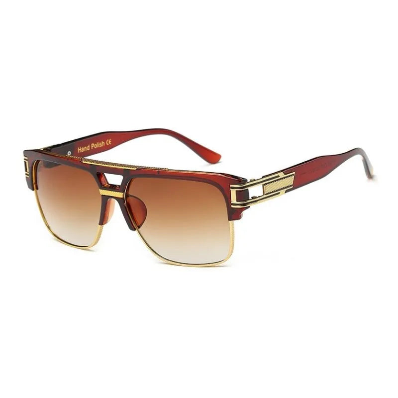 Vintage Retro Square Sunglasses - Luxury Mirrored Designer Shades
