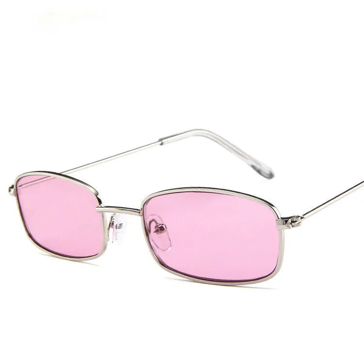 Retro Small Rectangle Sunglasses - Vintage Designer UV Protection