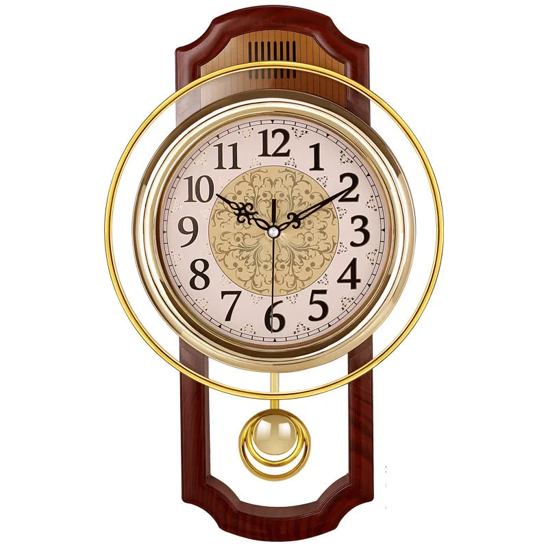 Elegant Vintage Pendulum Wall Clock - Silent Movement