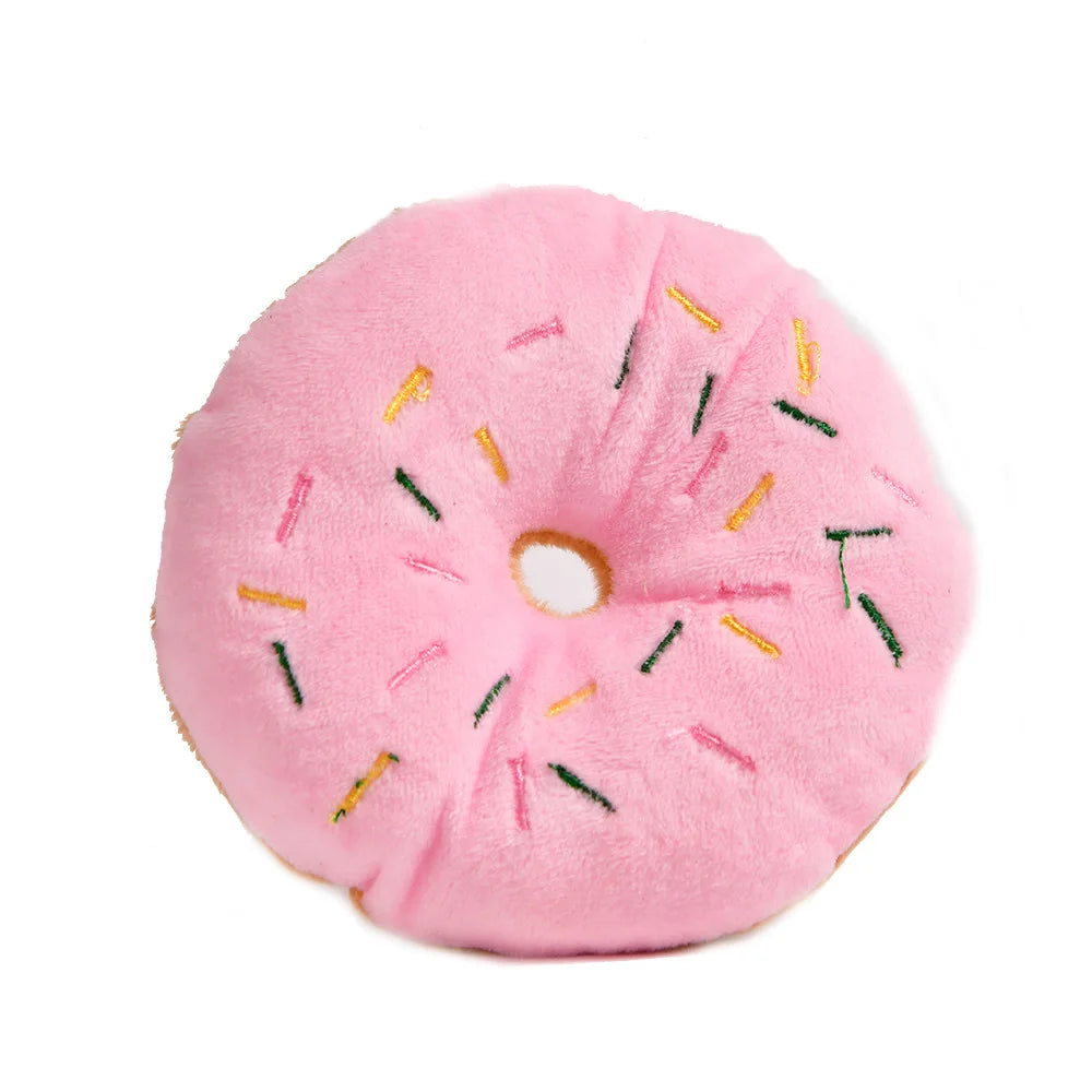 Premium Donut Pet Squeak Toy - Interactive & Durable Plush