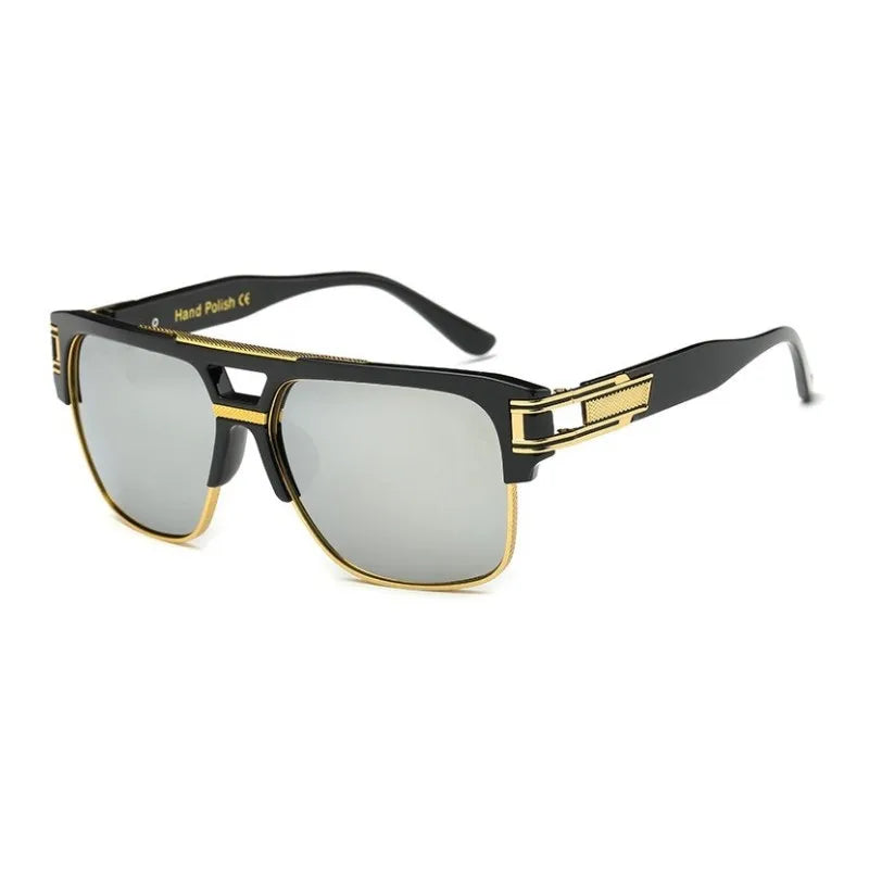 Vintage Retro Square Sunglasses - Luxury Mirrored Designer Shades