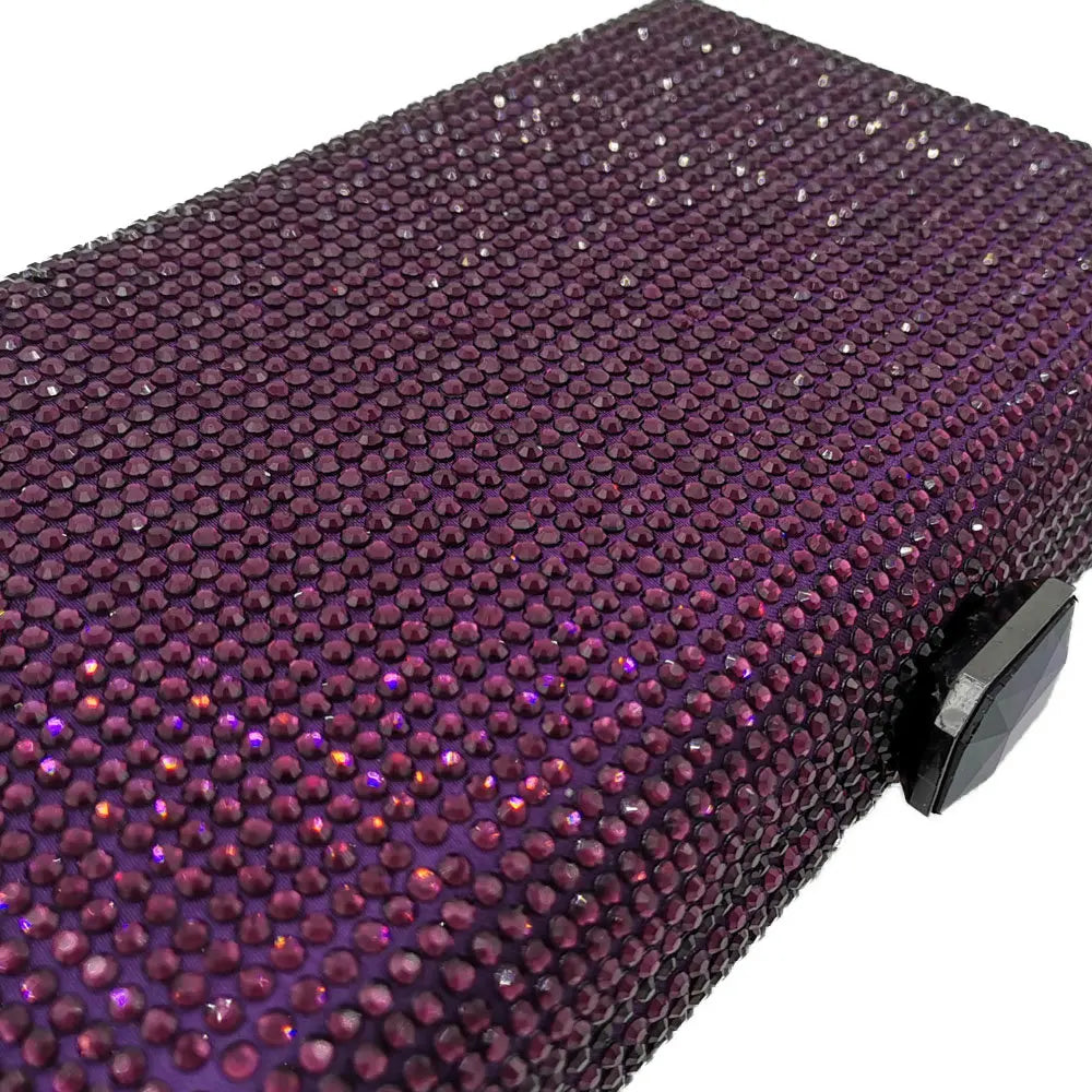 Elegant Crystal Evening Clutch - Luxury Rhinestone Box Handbag
