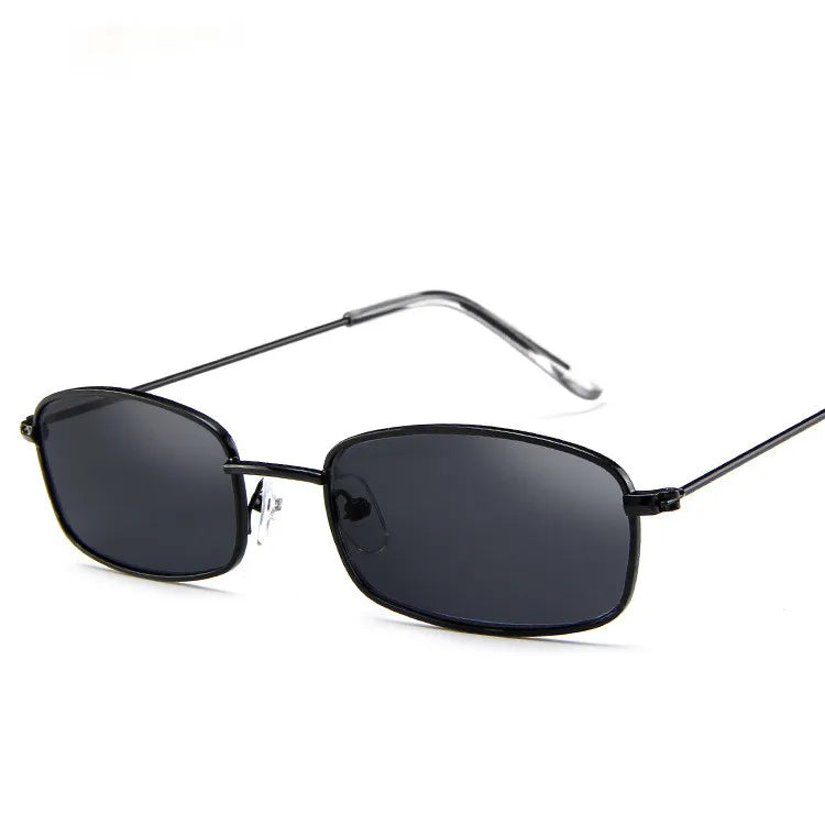 Retro Small Rectangle Sunglasses - Vintage Designer UV Protection