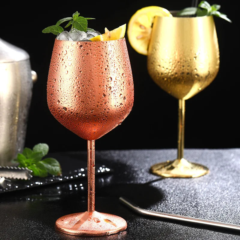 Premium Unbreakable Wine Glasses - Stainless Steel Stemware