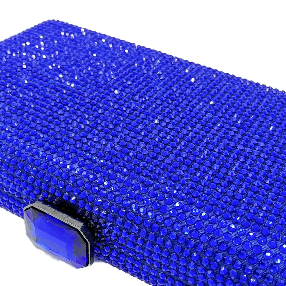 Elegant Crystal Evening Clutch - Luxury Rhinestone Box Handbag