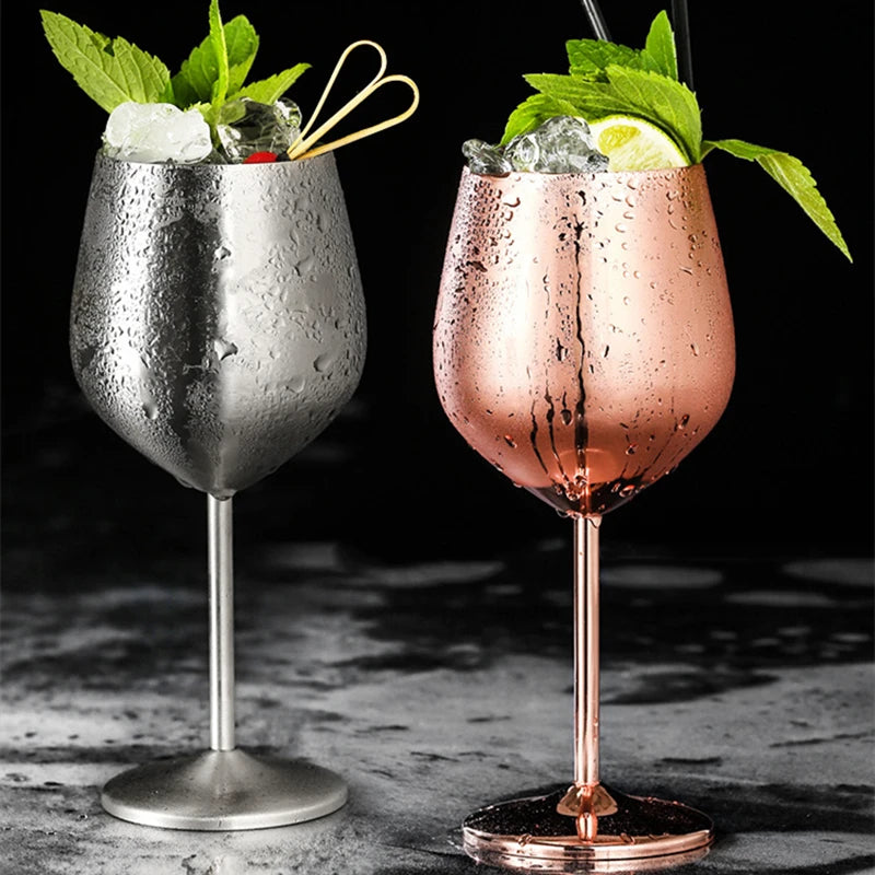 Premium Unbreakable Wine Glasses - Stainless Steel Stemware