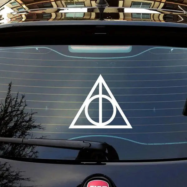 Premium Deathly Hallows Car Decal - Weatherproof Vinyl Sticker