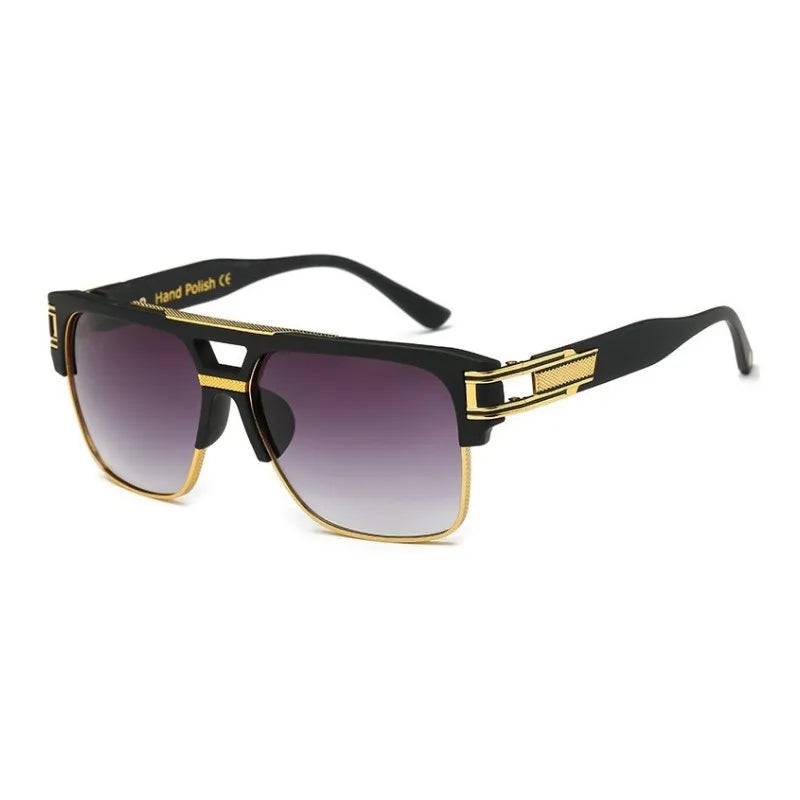 Vintage Retro Square Sunglasses - Luxury Mirrored Designer Shades