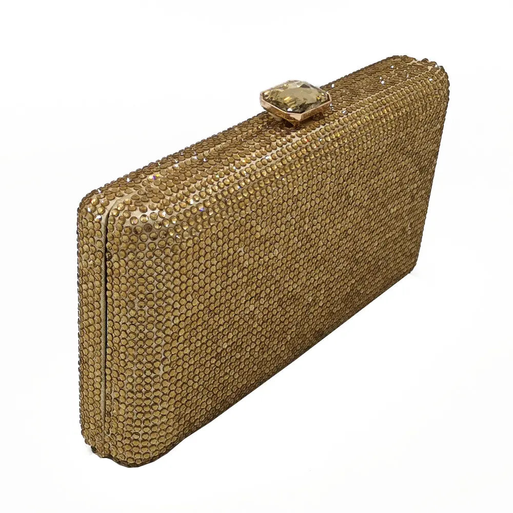Elegant Crystal Evening Clutch - Luxury Rhinestone Box Handbag