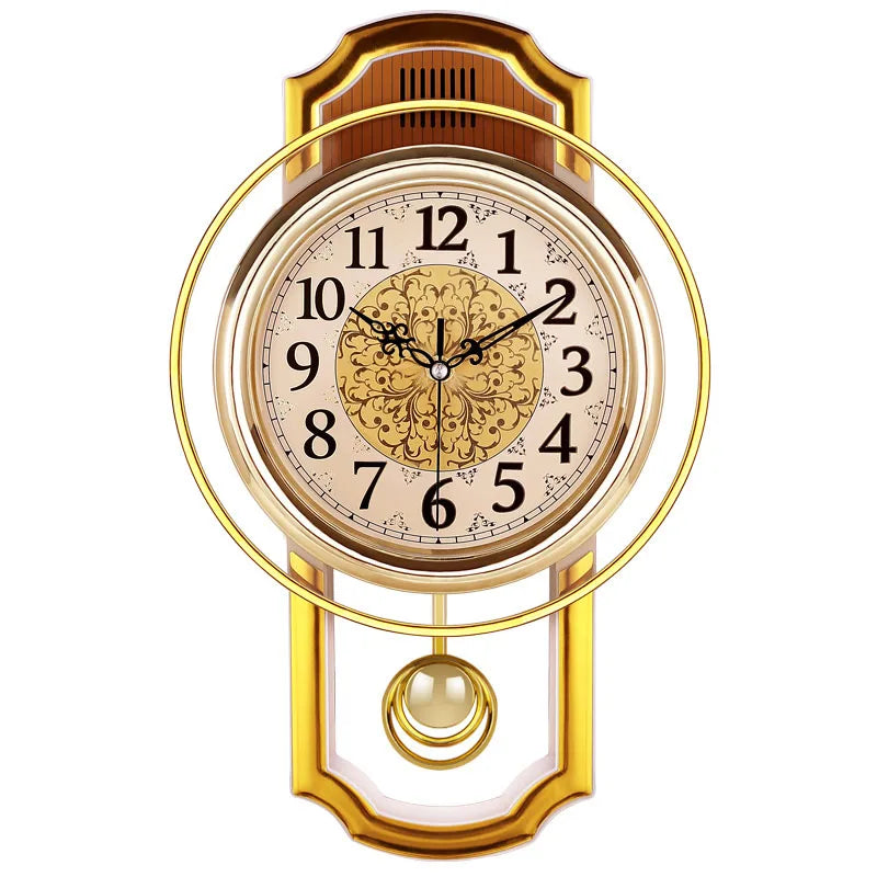 Elegant Vintage Pendulum Wall Clock - Silent Movement
