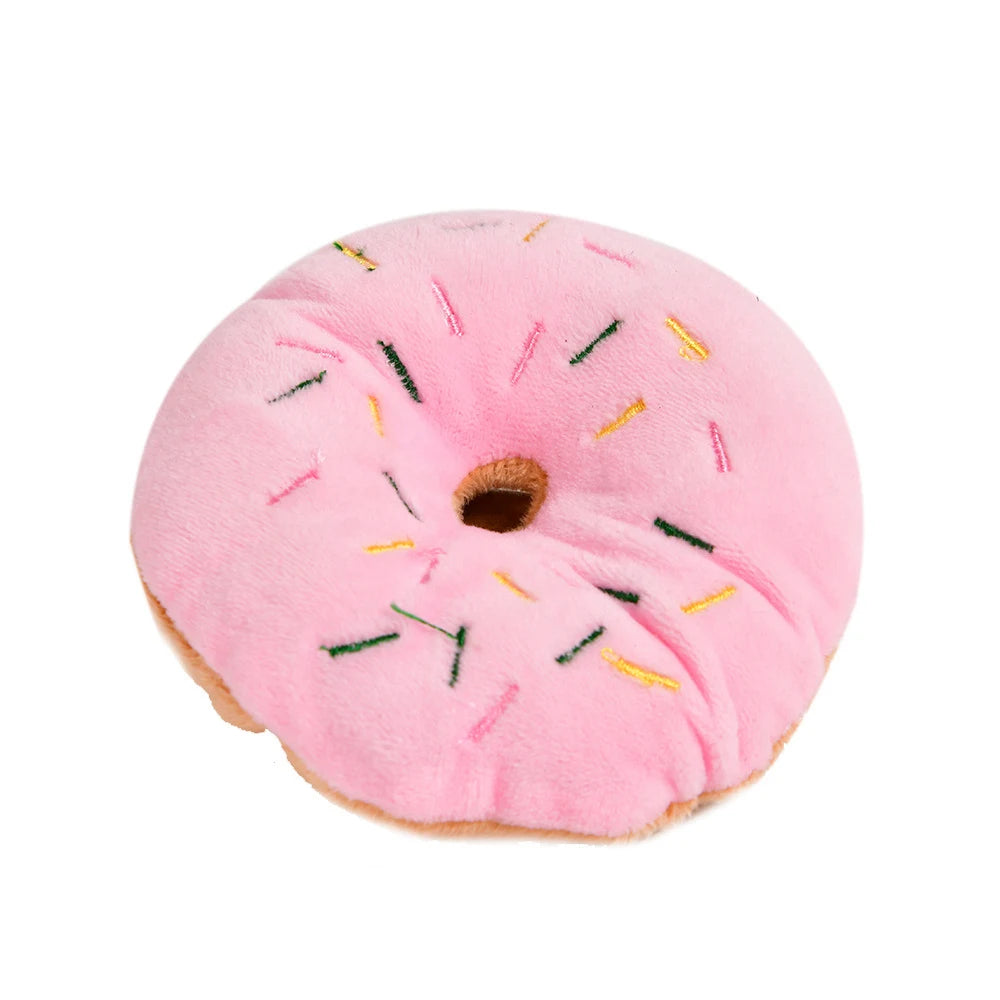 Premium Donut Pet Squeak Toy - Interactive & Durable Plush