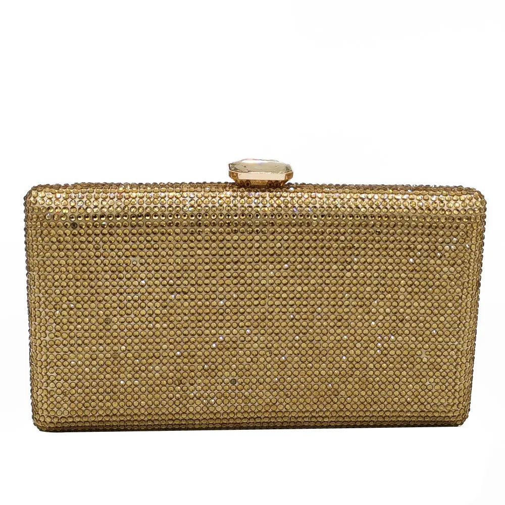 Elegant Crystal Evening Clutch - Luxury Rhinestone Box Handbag