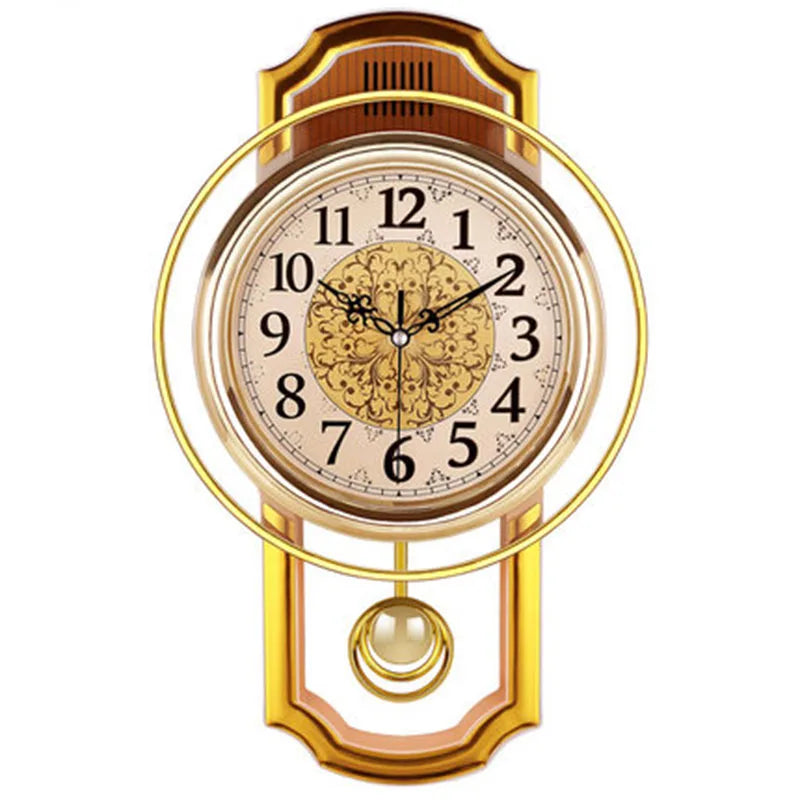 Elegant Vintage Pendulum Wall Clock - Silent Movement
