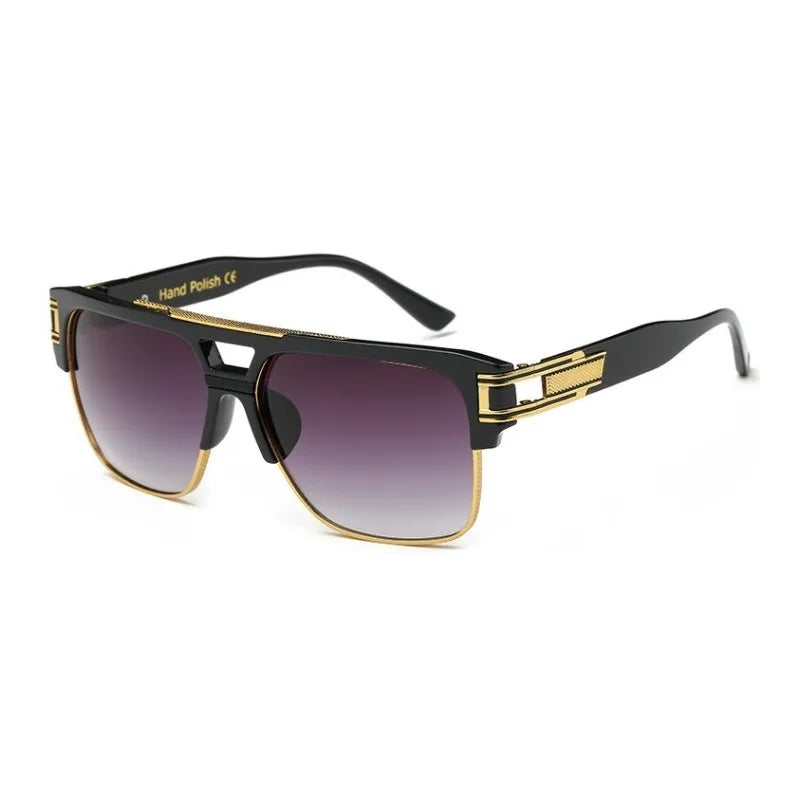 Vintage Retro Square Sunglasses - Luxury Mirrored Designer Shades