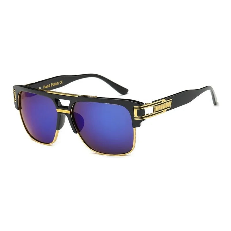 Vintage Retro Square Sunglasses - Luxury Mirrored Designer Shades