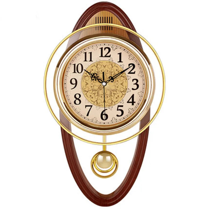 Elegant Vintage Pendulum Wall Clock - Silent Movement
