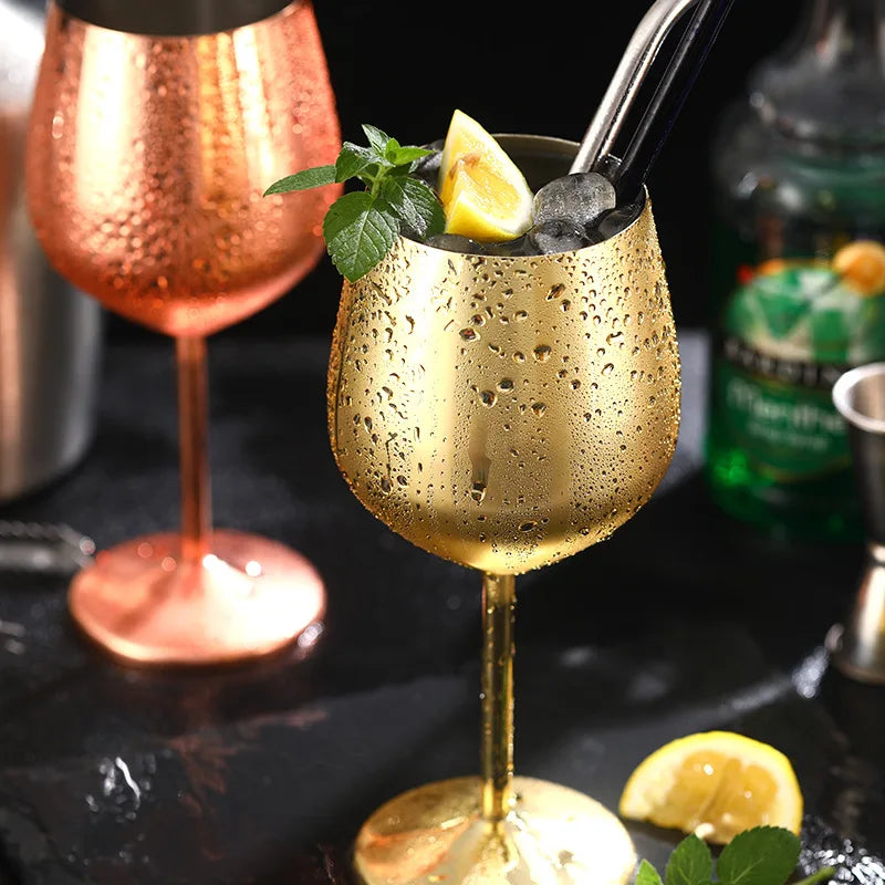 Premium Unbreakable Wine Glasses - Stainless Steel Stemware