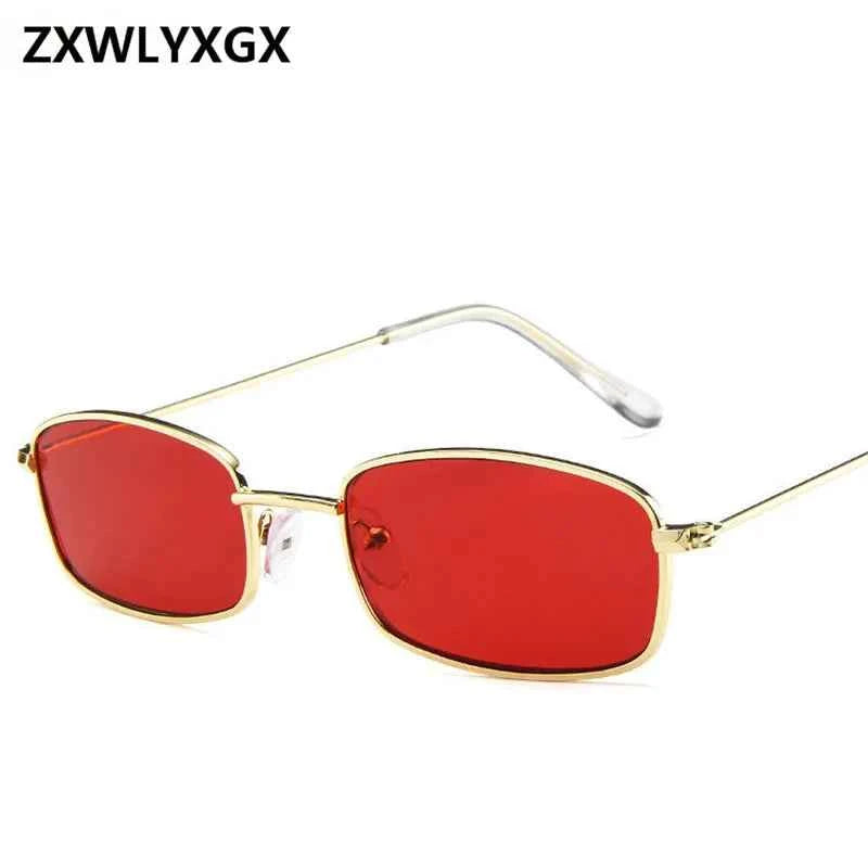 Retro Small Rectangle Sunglasses - Vintage Designer UV Protection