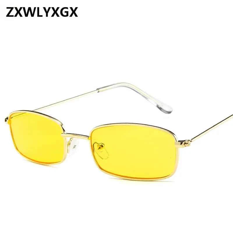 Retro Small Rectangle Sunglasses - Vintage Designer UV Protection