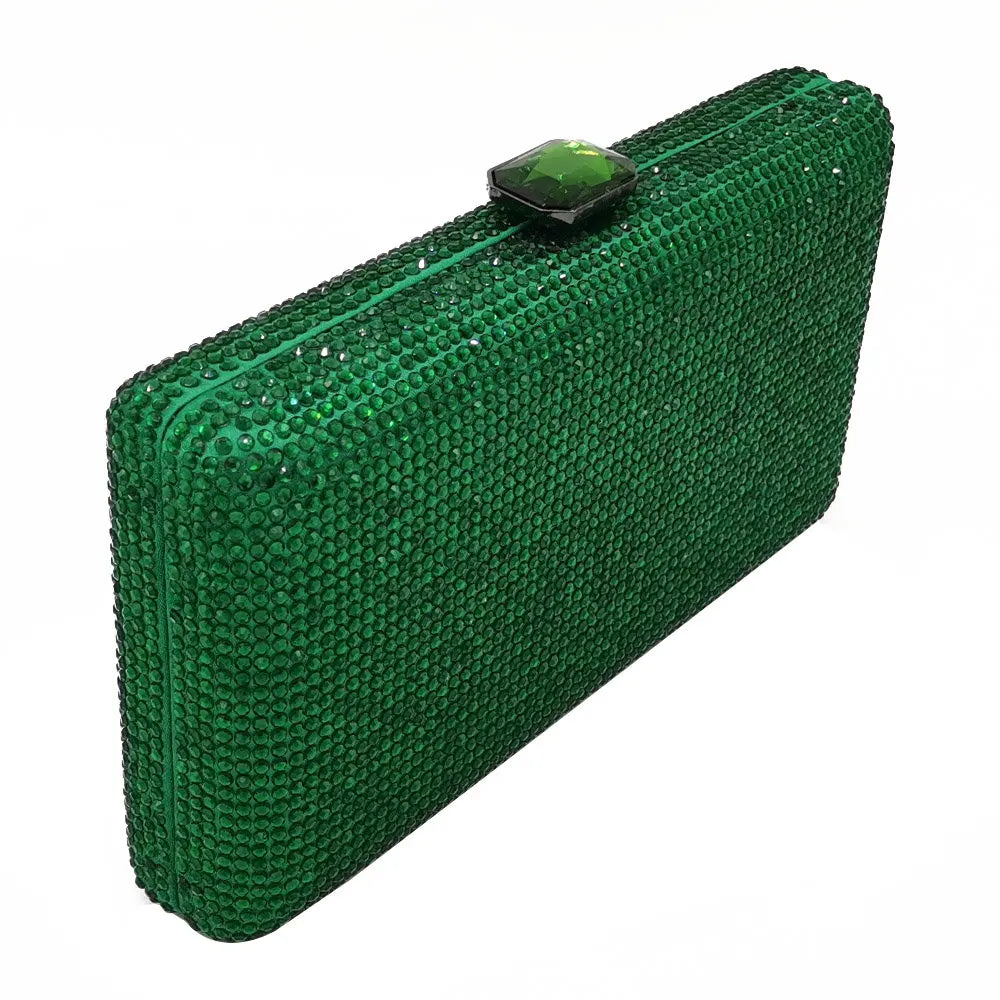 Elegant Crystal Evening Clutch - Luxury Rhinestone Box Handbag