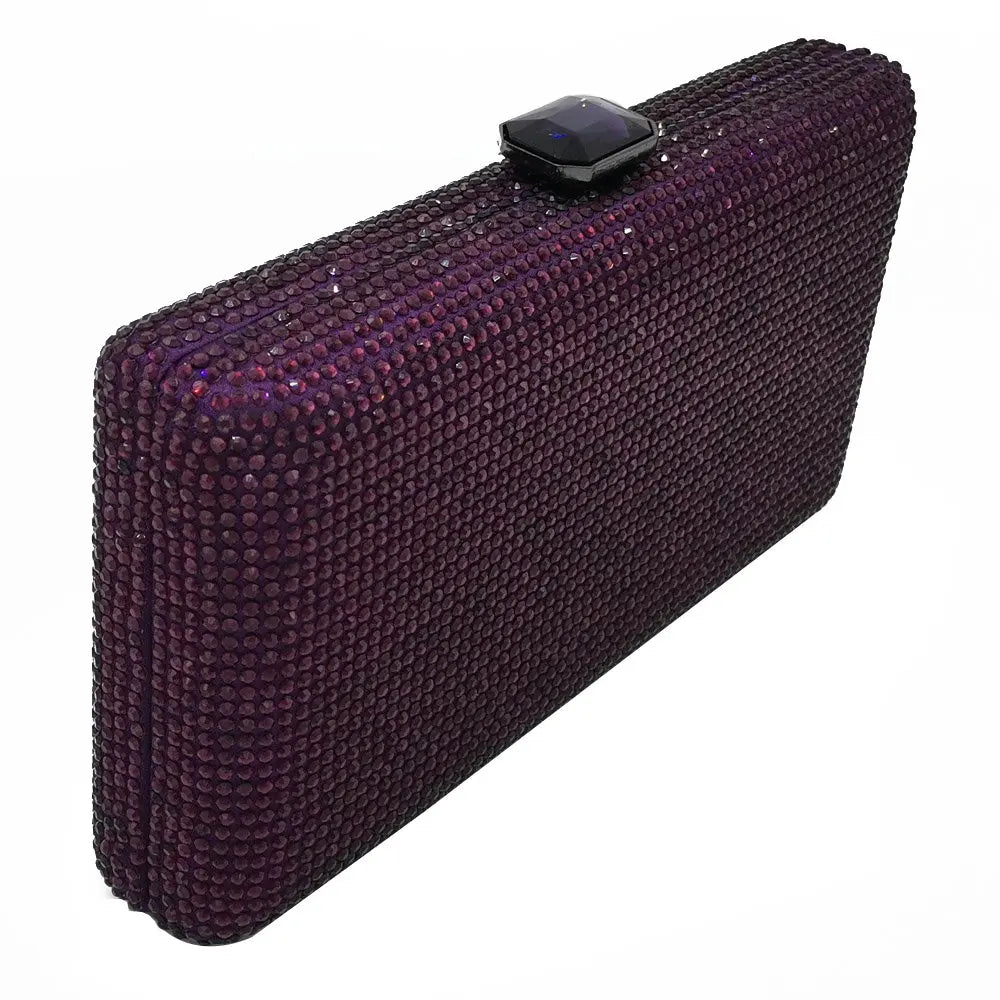 Elegant Crystal Evening Clutch - Luxury Rhinestone Box Handbag