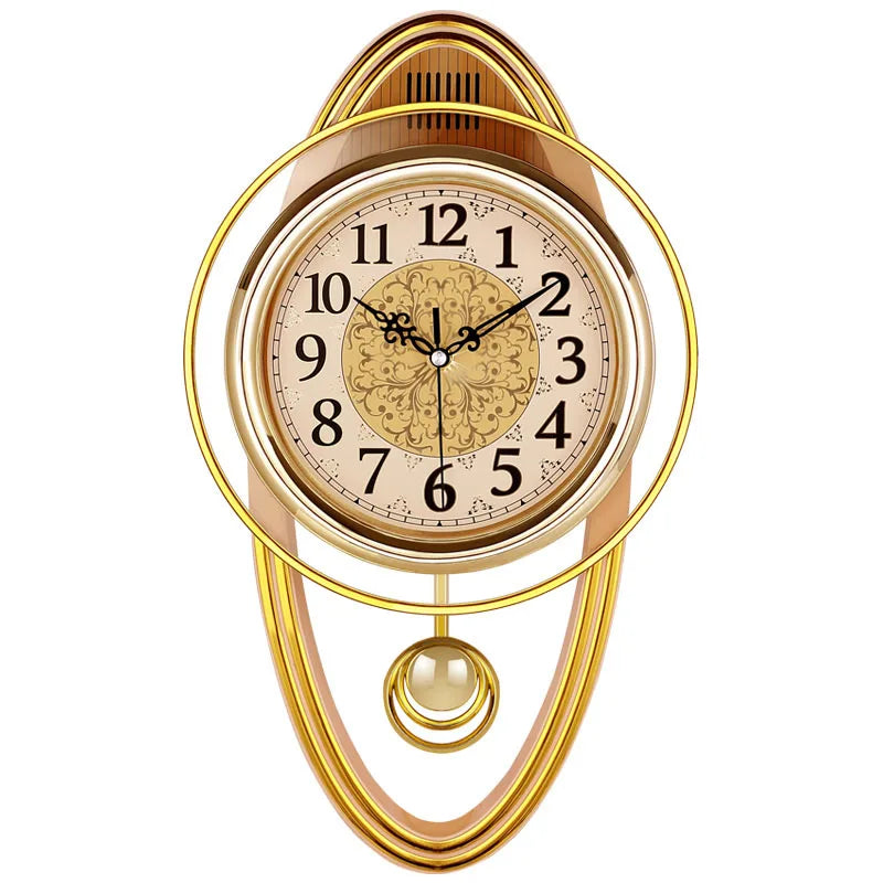 Elegant Vintage Pendulum Wall Clock - Silent Movement