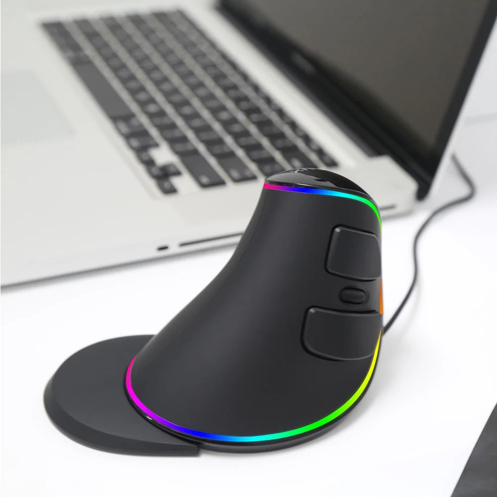 Premium Vertical Gaming Mouse - Ergonomic Wireless/Wired 4000 DPI RGB