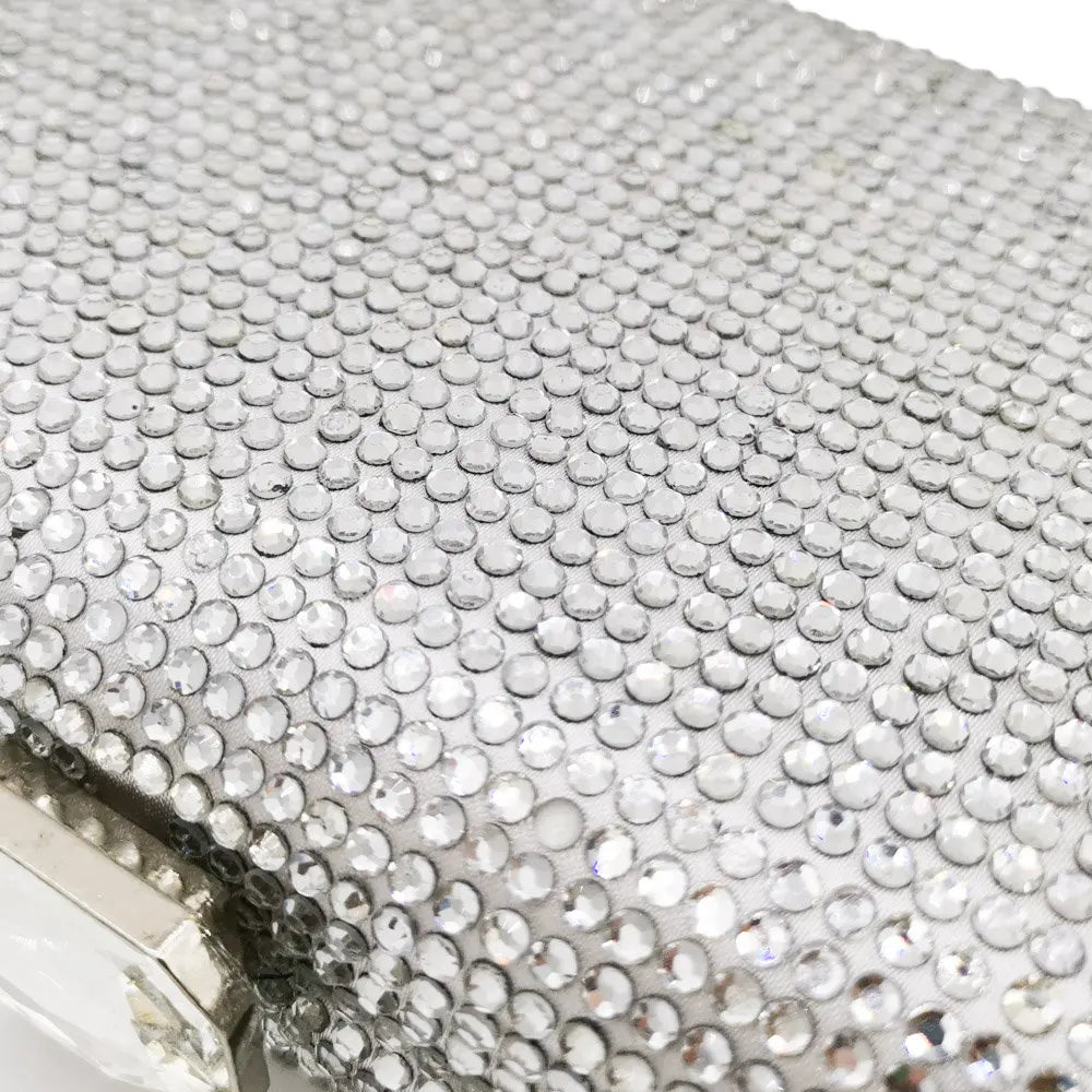 Elegant Crystal Evening Clutch - Luxury Rhinestone Box Handbag