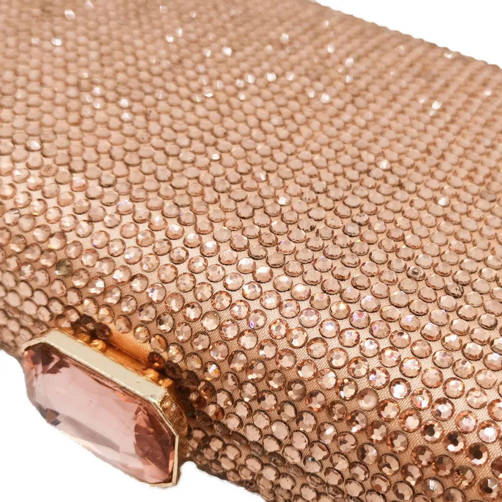 Elegant Crystal Evening Clutch - Luxury Rhinestone Box Handbag
