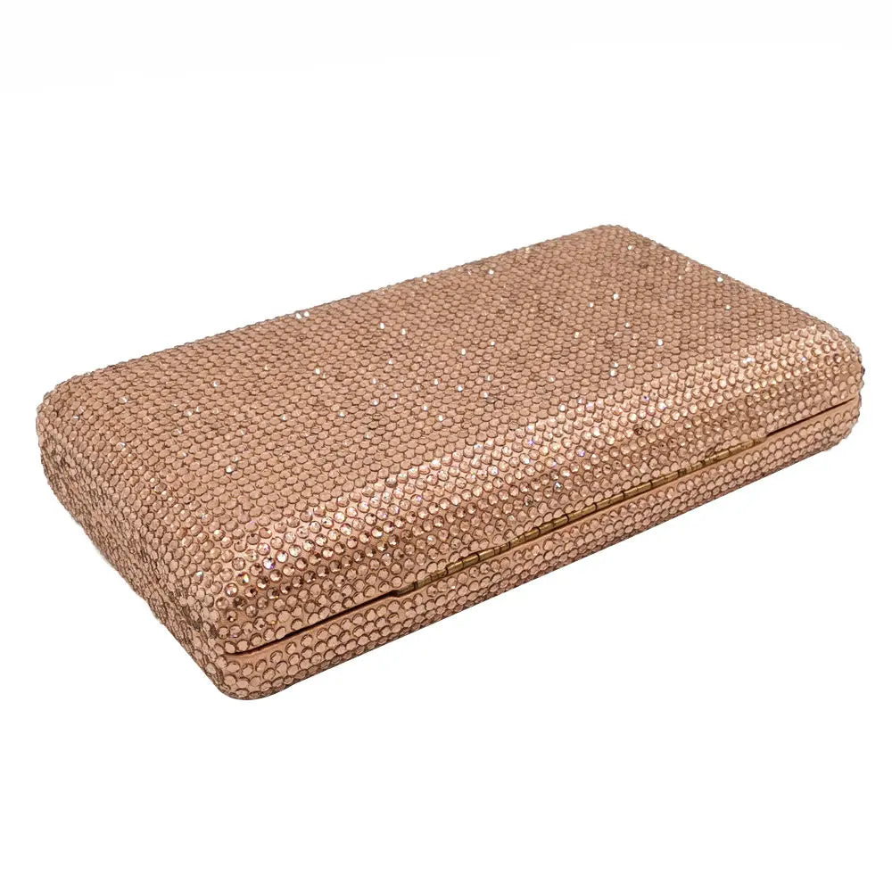 Elegant Crystal Evening Clutch - Luxury Rhinestone Box Handbag