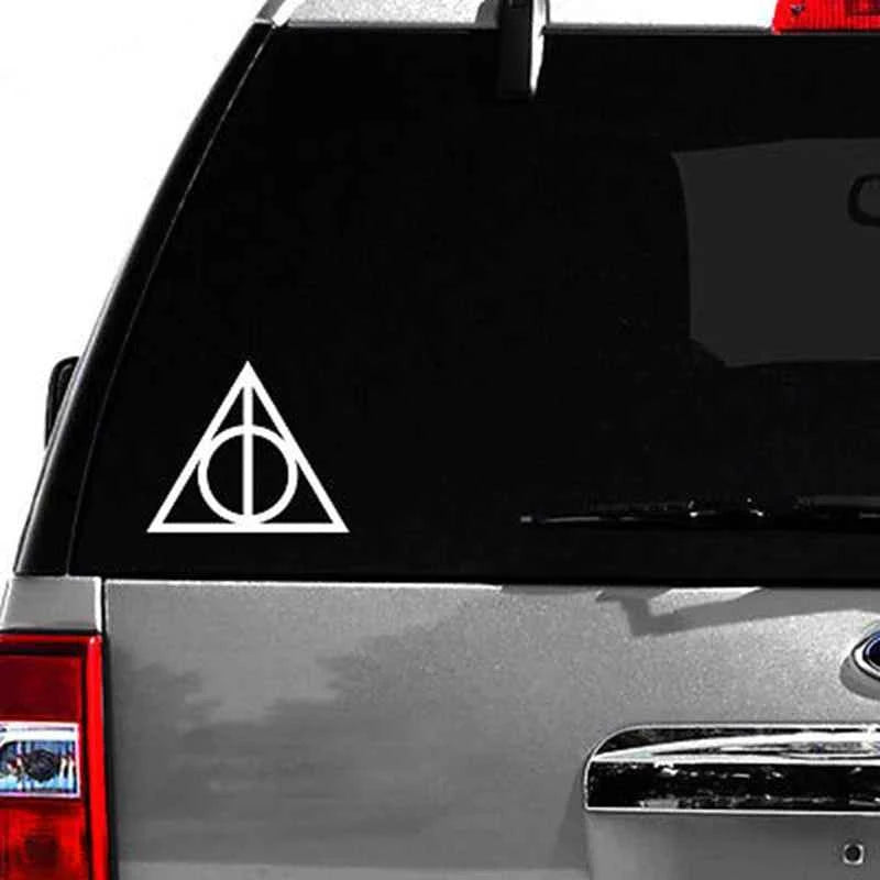 Premium Deathly Hallows Car Decal - Weatherproof Vinyl Sticker