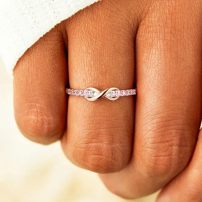 Moissanite Eternity Band - Rose Gold Channel Set Ring