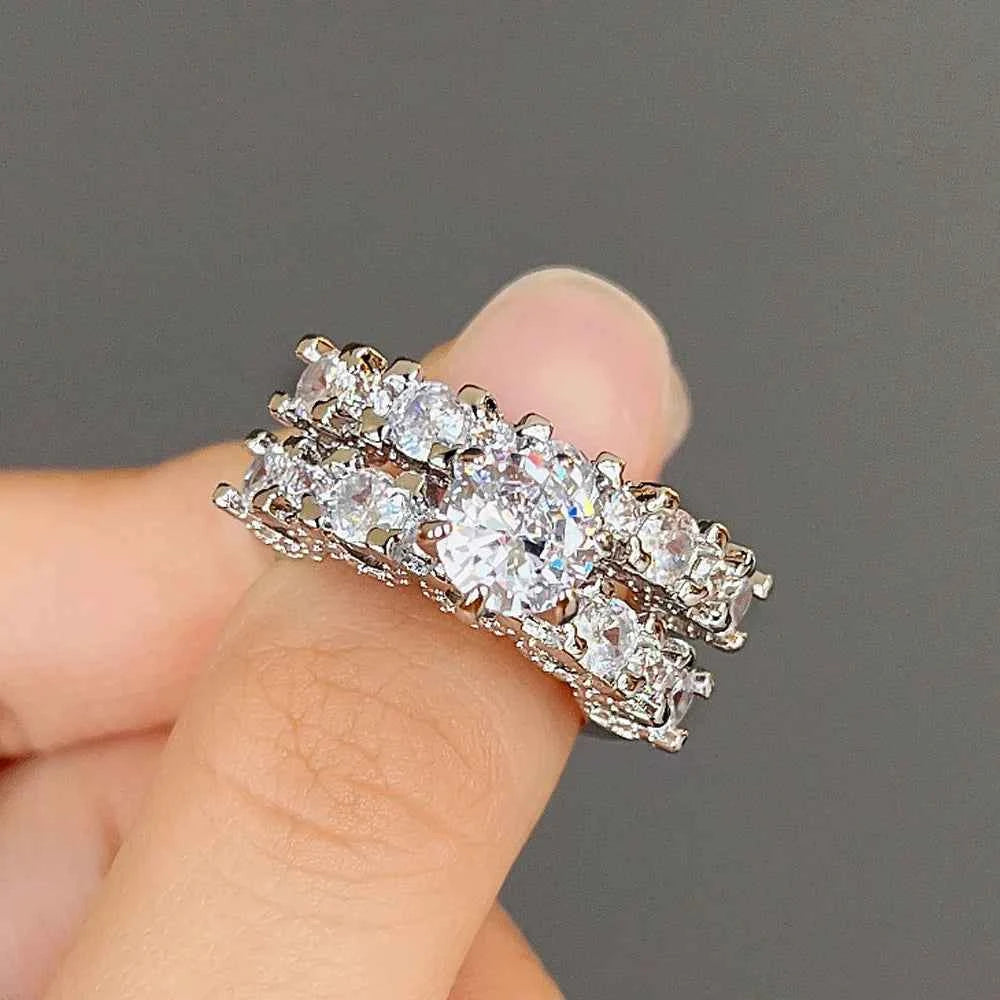 F1641 Women's White Gold Diamond Ring Round Brilliant Cut Natural G Color Engagement Jewelry