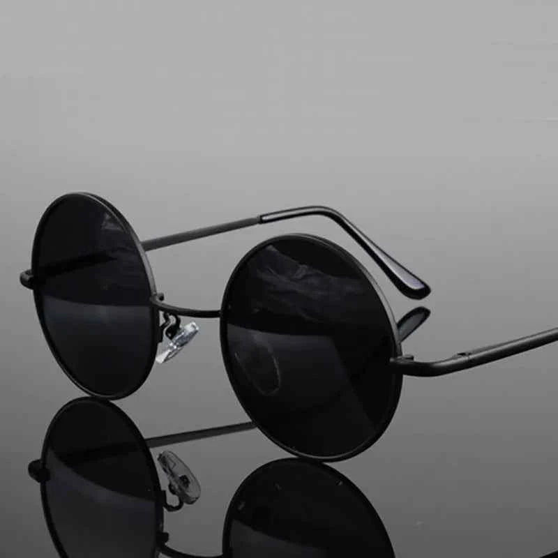 Classic Retro Round Polarized Sunglasses - UV400 Metal Frame
