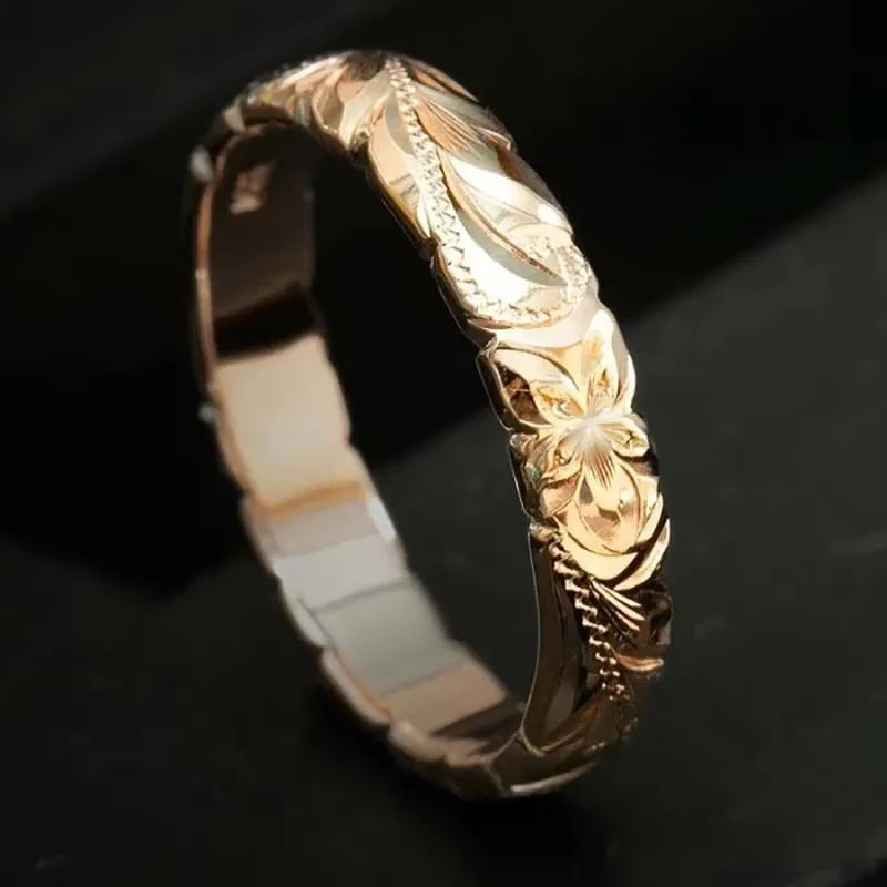 Elegant Floating Rose Ring - Unique Floral Band Jewelry