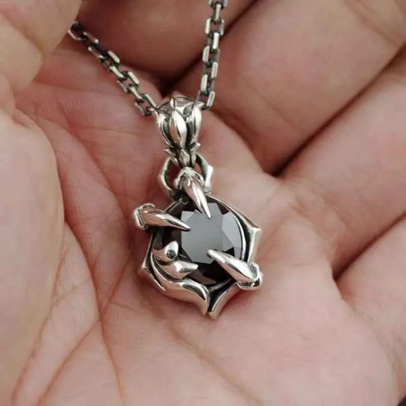BOCAI Thai Jewelry 100% S925 Sterling Silver Dragon Claw Color Natural Stone Man and Woman Pendant High-End Gifts