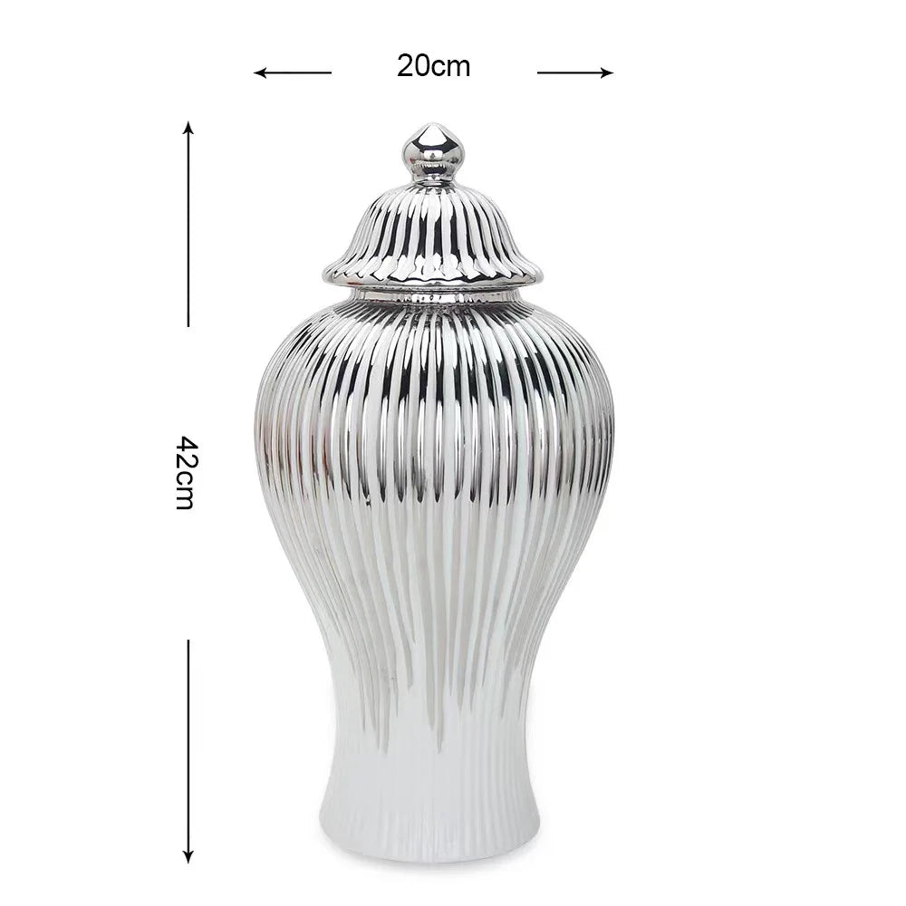 Ceramic Flower Vase - Light Luxury European Tabletop Vase & Storage Jar - Tulique