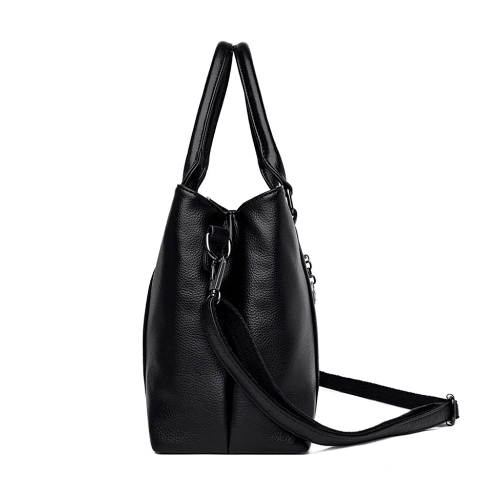 Luxury Leather Shoulder Bag - Elegant Crossbody Tote
